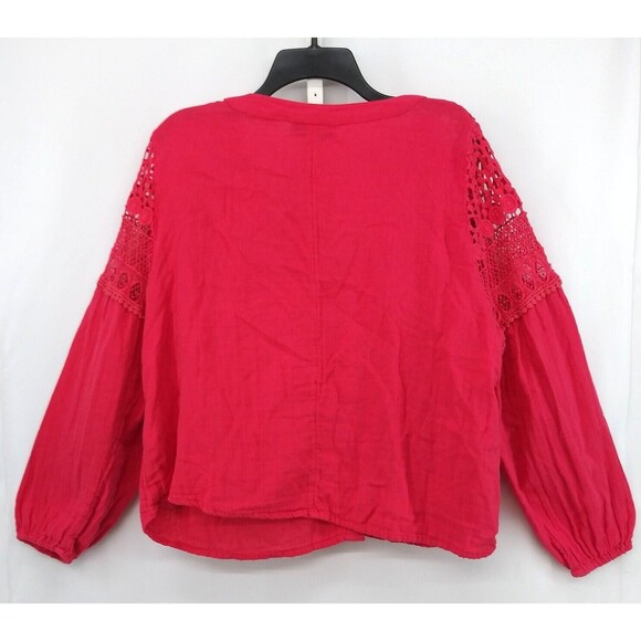 Lane Bryant Shirt Womens Size 16 Pink Long Sleeve Button Up Pullover Top - Picture 3 of 7